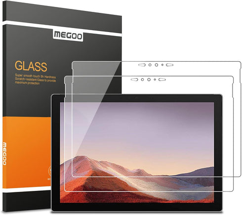 Megoo [2 pack Screen Protector for Surface Pro 7 Plus/Surface Pro 7, Ultra Clear/High Response/Tempered Glass, Compatible for Microsoft Surface Pr...